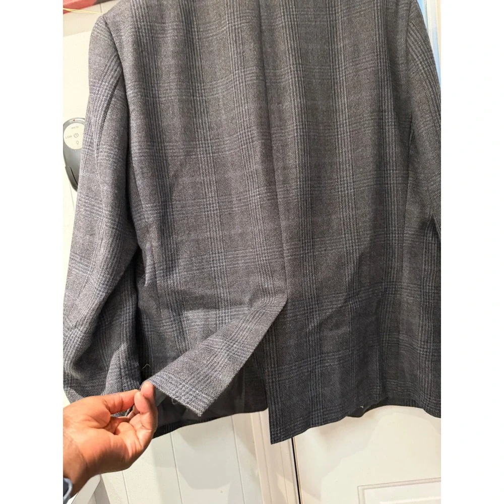 Lauren Ralph Lauren Mens Grey Glen Plaid Two Button Blazer Sport Coat